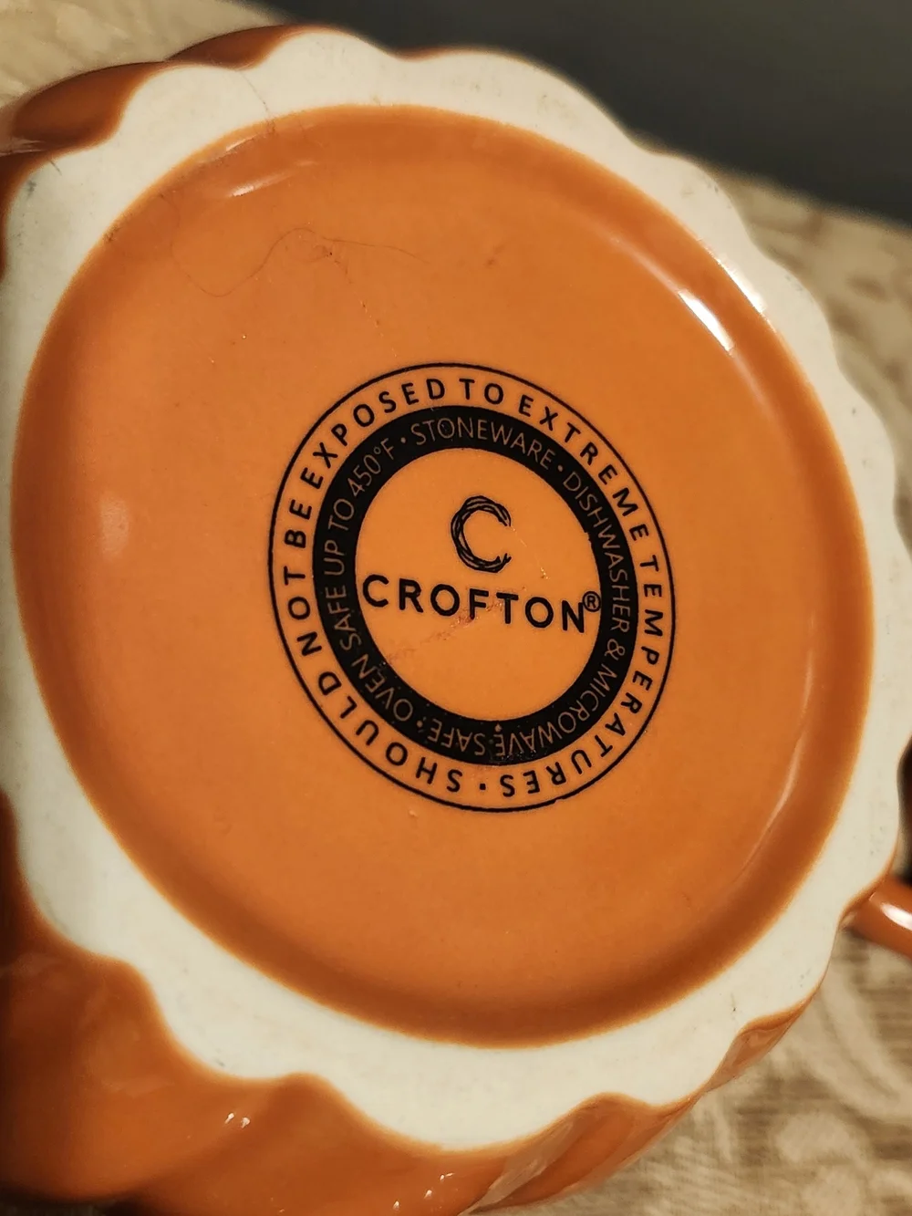 Crofton 2 piece Stoneware Small Pumpkin Ceramic Casserole Dishes .08 Quart